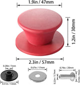 Universal Pot Pan Lids Replacement Knob, Silicone Heat Resistant Pan Cover Holding Handles BPA Free Dishwasher Safe Fits Skillets and Kitchen Cookware (Pack of Two-Red)