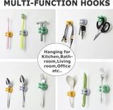 4 pcs Silicone Toothbrh Holder Multi-Function Hook Waterproof self Adhesive Single Toothbrh Hook Plug Holder for Wall for Hanging Bathroom Kitchen Living Room Office