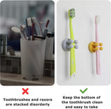 4 pcs Silicone Toothbrh Holder Multi-Function Hook Waterproof self Adhesive Single Toothbrh Hook Plug Holder for Wall for Hanging Bathroom Kitchen Living Room Office