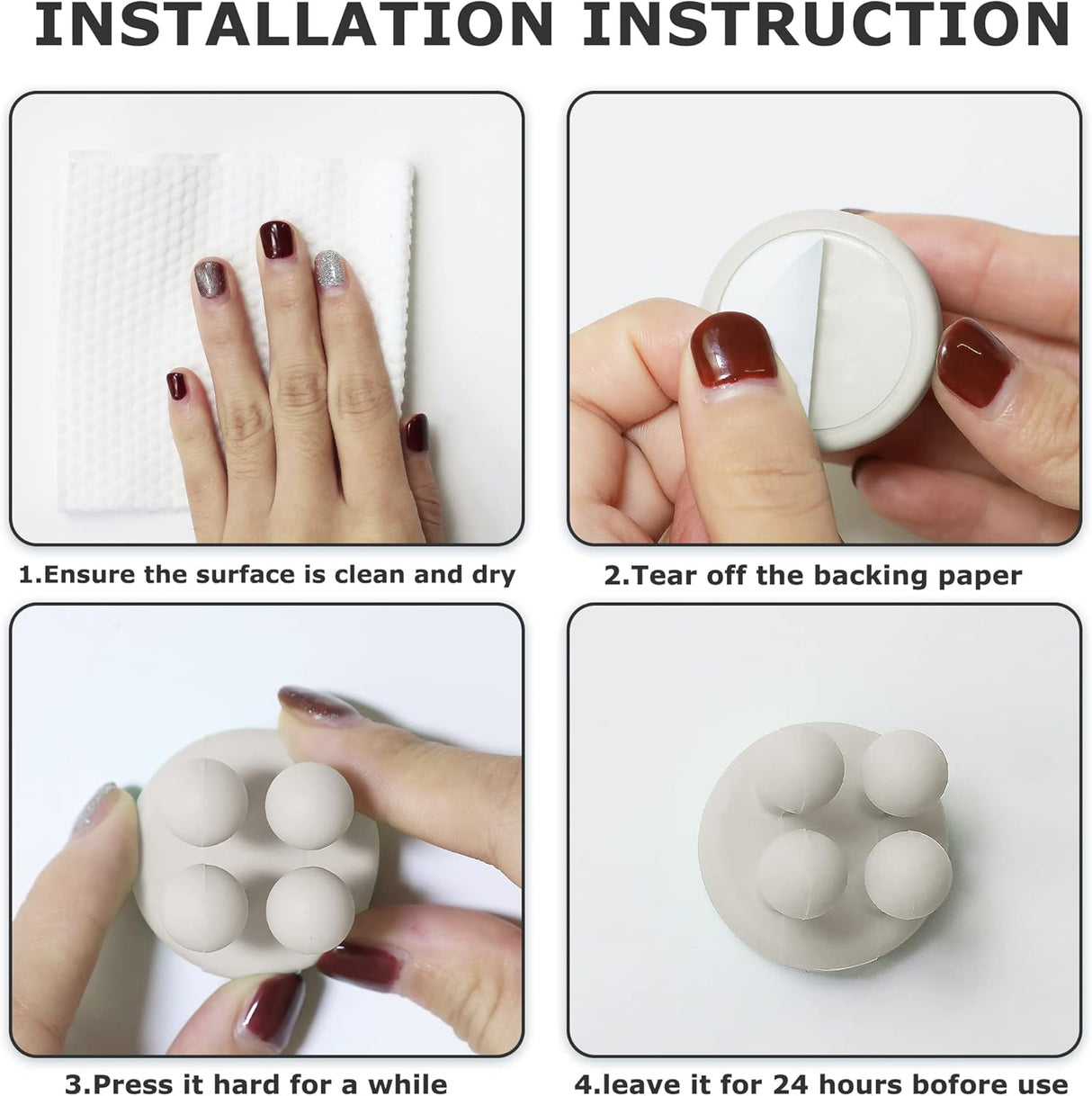 4 pcs Silicone Toothbrh Holder Multi-Function Hook Waterproof self Adhesive Single Toothbrh Hook Plug Holder for Wall for Hanging Bathroom Kitchen Living Room Office