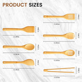 7-Piece Bamboo Kitchen Utensils Set, Wooden Spoons & Spatulas for Nonstick Cookware, Lightweight Heat-Resistant Cooking Tools with Comfortable Grip, Kitchen Gift Set