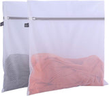 Kimmama Laundry Mesh Wash Bags, Lingerie Bags for Washing Delicates, Mesh Laundry Bags for Washing Machine, White Net, Grey Zipper, 2XXL