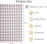 AMOUR INFINI Kitchen Towels Set of 4 Buffalo Checks Beige/White Kitchen Towels 28x20 Inches 100% Cotton Highly Absorbent Kitchen Towels Premium Quality Ultra Soft Mitered Corners KitchenTowels