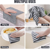 Homaxy 12 Pack Kitchen Dish Cloths(10 x 10 inches, Dark Grey), Ultra Soft and Absorbent Dish Towels and 100% Cotton Kitchen Towels and Dishcloths Set(12 x 12 & 15 x 25 Inches, Set of 8 Bulk)
