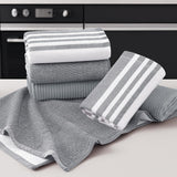 Homaxy Premium Kitchen Towels(18”x 28”, 6 Pack), Large Cotton 380 GSM Kitchen Hand Towels and 100% Cotton Kitchen Towels and Dishcloths Set(12 x 12 & 15 x 25 Inches, Set of 8 Bulk)
