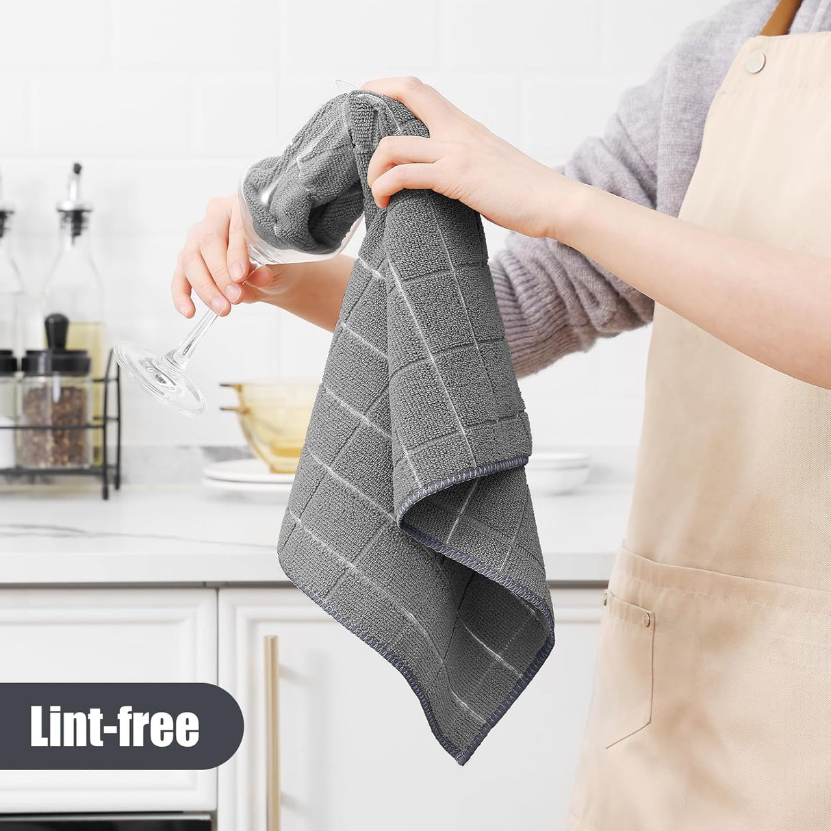 Homaxy Microfiber Kitchen Towels and Dishcloths Set, 12 Pack Soft and Absorbent Dish Hand Towels Bulk and 100% Cotton Kitchen Towels and Dishcloths Set(12 x 12 & 15 x 25 Inches, Set of 8 Bulk)