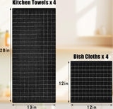 Homaxy Kitchen Towels and Dishcloths Set, 12 x 12 and 13 x 28 Inches, Set of 8 Bulk Cotton Terry Kitchen Towels Set and 100% Cotton Kitchen Towels and Dishcloths Set(12 x 12 & 15 x 25 Inches)