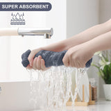 Homaxy 100% Cotton Kitchen Towels and Dishcloths Set, 12 x 12 Inches and 13 x 28 Inches, Set of 8 Bulk Kitchen Towels Set and Terry Kitchen Towels(15" x 25", 6 Pack, Dark Grey)