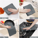 Homaxy Kitchen Towels and Dishcloths Set, 12 x 12 and 13 x 28 Inches, Set of 8 Bulk Cotton Terry Kitchen Towels Set and Terry Kitchen Towels(15" x 25", 6 Pack, Dark Grey)