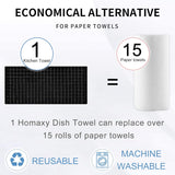 Homaxy Kitchen Towels and Dishcloths Set, 12 x 12 and 13 x 28 Inches, Set of 8 Bulk Cotton Terry Kitchen Towels Set and Terry Kitchen Towels(15" x 25", 6 Pack, Dark Grey)