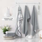 Homaxy Dishcloths Set, 12 x 12 and 13 x 28 Inches, Set of 8 Bulk Cotton Terry Kitchen Towels Set, Black and Premium Kitchen Towels(18”x 28”, 6 Pack), Grey