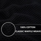 Homaxy 100% Cotton Waffle Weave Kitchen Dish Cloths, 12x12 Inches, 6-Pack, Black Kitchen Towels and Dishcloths Set, Black & Grey