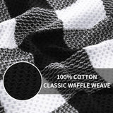 Homaxy 12 Pack Kitchen Dish Cloths (10 x 10 Inches, Grey) Kitchen Towels and Dishcloths Set, 12 x 12 and 13 x 28 Inches White & Black