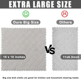 Homaxy 12 Pack Kitchen Dish Cloths (10 x 10 Inches, Grey) and Large Cotton Kitchen Hand Towels(18”x 28”, 6 Pack), Flat and Terry Dish Towels