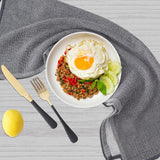 Homaxy Kitchen Towels and Dishcloths Set, 12 x 12 Inches and 18 x 28 Inches, Set of 12 Bulk Cotton Kitchen Towels Set, Ultra Soft Absorbent Dish Towels for Washing Dishes, Grey & White