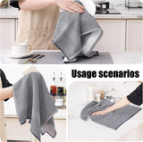 Homaxy Kitchen Towels Set, 18 x 28 Inches and 13 x 28 inches, Set of 10 Bulk Cotton Kitchen Towels Set, Ultra Soft Absorbent Dish Towels for Washing Dishes, Grey & Black