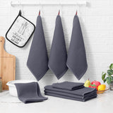 Homaxy Set of 8 Bulk Kitchen Towels Set, 12 x 12 Inches and 13 x 28 Inches, and Large Cotton Kitchen Hand Towels(18”x 28”, 6 Pack), Flat and Terry Dish Towels