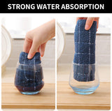Homaxy Kitchen Towels Set, 13 x 28 inches and12 x 12 Inches, Set of 10 Bulk Cotton Kitchen Towels Set, Ultra Soft Absorbent Dish Towels for Washing Dishes, Navy Blue & White