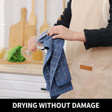 Homaxy Kitchen Towels Set, 13 x 28 inches and12 x 12 Inches, Set of 10 Bulk Cotton Kitchen Towels Set, Ultra Soft Absorbent Dish Towels for Washing Dishes, Navy Blue & White