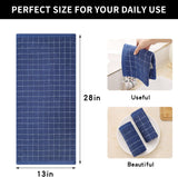 Homaxy Kitchen Towels Set, 13 x 28 inches and12 x 12 Inches, Set of 10 Bulk Cotton Kitchen Towels Set, Ultra Soft Absorbent Dish Towels for Washing Dishes, Navy Blue & White
