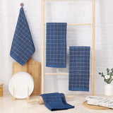Homaxy Kitchen Towels Set, 13 x 28 inches and 12 x 12 Inches, Set of 10 Bulk Cotton Kitchen Towels Set, Ultra Soft Absorbent Dish Towels for Washing Dishes, Navy Blue