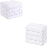 Homaxy Kitchen Towels, 16 x 28 Inches and 13 x 28 Inches, Set of 8 Bulk Cotton Kitchen Towels Set, Ultra Soft Absorbent Dish Towels for Washing Dishes, White