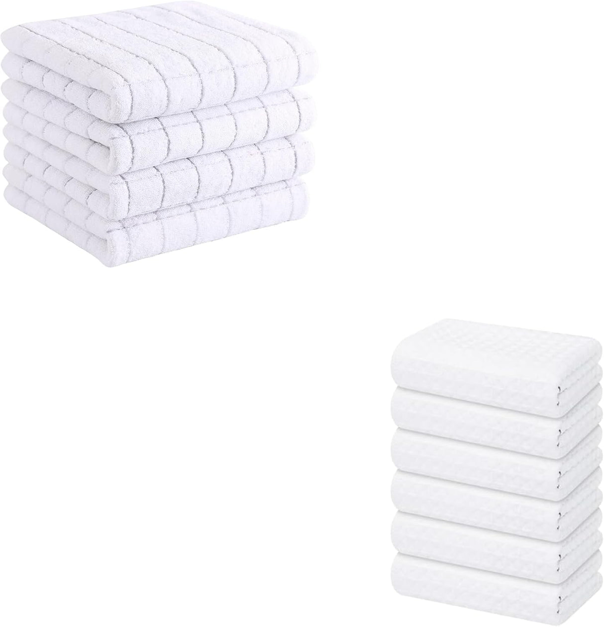 Homaxy Kitchen Towels, 16 x 28 Inches and 13 x 28 Inches, Set of 10 Bulk Cotton Kitchen Towels Set, Ultra Soft Absorbent Dish Towels for Washing Dishes, White
