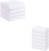 Homaxy Kitchen Towels, 16 x 28 Inches and 13 x 28 Inches, Set of 10 Bulk Cotton Kitchen Towels Set, Ultra Soft Absorbent Dish Towels for Washing Dishes, White