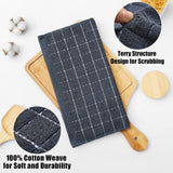 Homaxy Kitchen Towels and Dishcloths Set, 12 x 12 Inches, Set of 12 Bulk Cotton Kitchen Towels Set, Ultra Soft Absorbent Dish Towels for Washing Dishes, Dark Grey