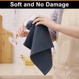 Homaxy Kitchen Towels and Dishcloths Set, 12 x 12 Inches, Set of 12 Bulk Cotton Kitchen Towels Set, Ultra Soft Absorbent Dish Towels for Washing Dishes, Dark Grey