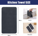 Homaxy Kitchen Towels and Dishcloths Set, 12 x 12 Inches and 16 x 28 Inches, Set of 10 Bulk Cotton Kitchen Towels Set, Ultra Soft Absorbent Dish Towels for Washing Dishes, Dark Grey