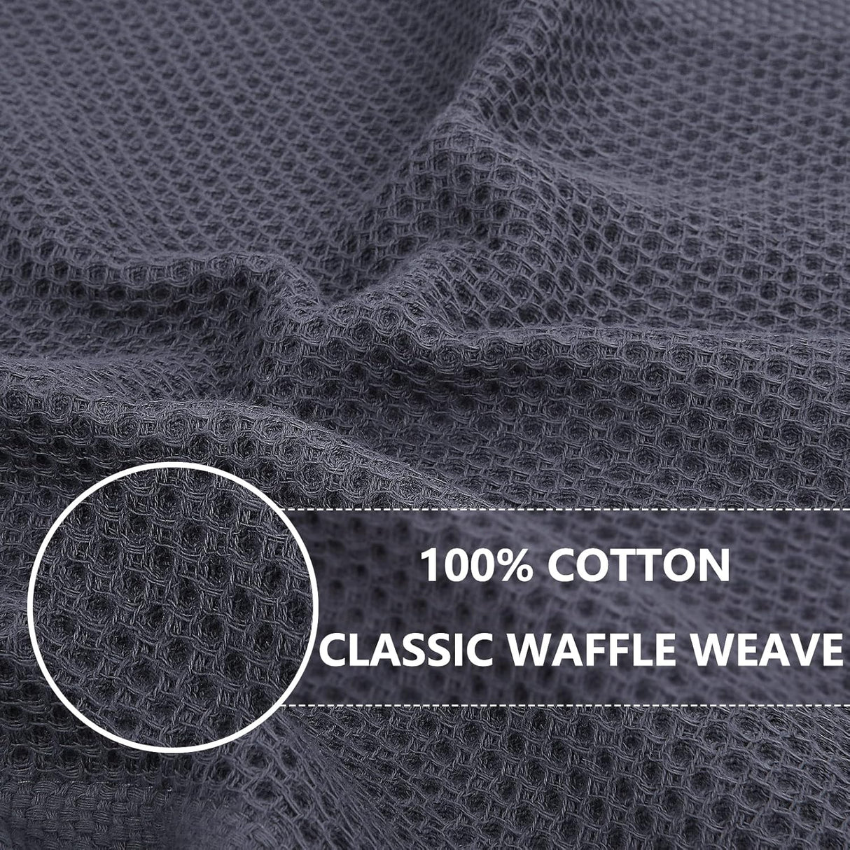 Homaxy 12 Pack Kitchen Coral Velvet Dish Cloths(10 x 10 Inches, Dark Grey) and 100% Cotton Waffle Weave Kitchen Dish Cloths 12x12 Inches 6-Pack Dark Grey