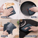 Homaxy 12 Pack Kitchen Coral Velvet Dish Cloths(10 x 10 Inches, Dark Grey) and 100% Cotton Waffle Weave Kitchen Dish Cloths 12x12 Inches 6-Pack Dark Grey