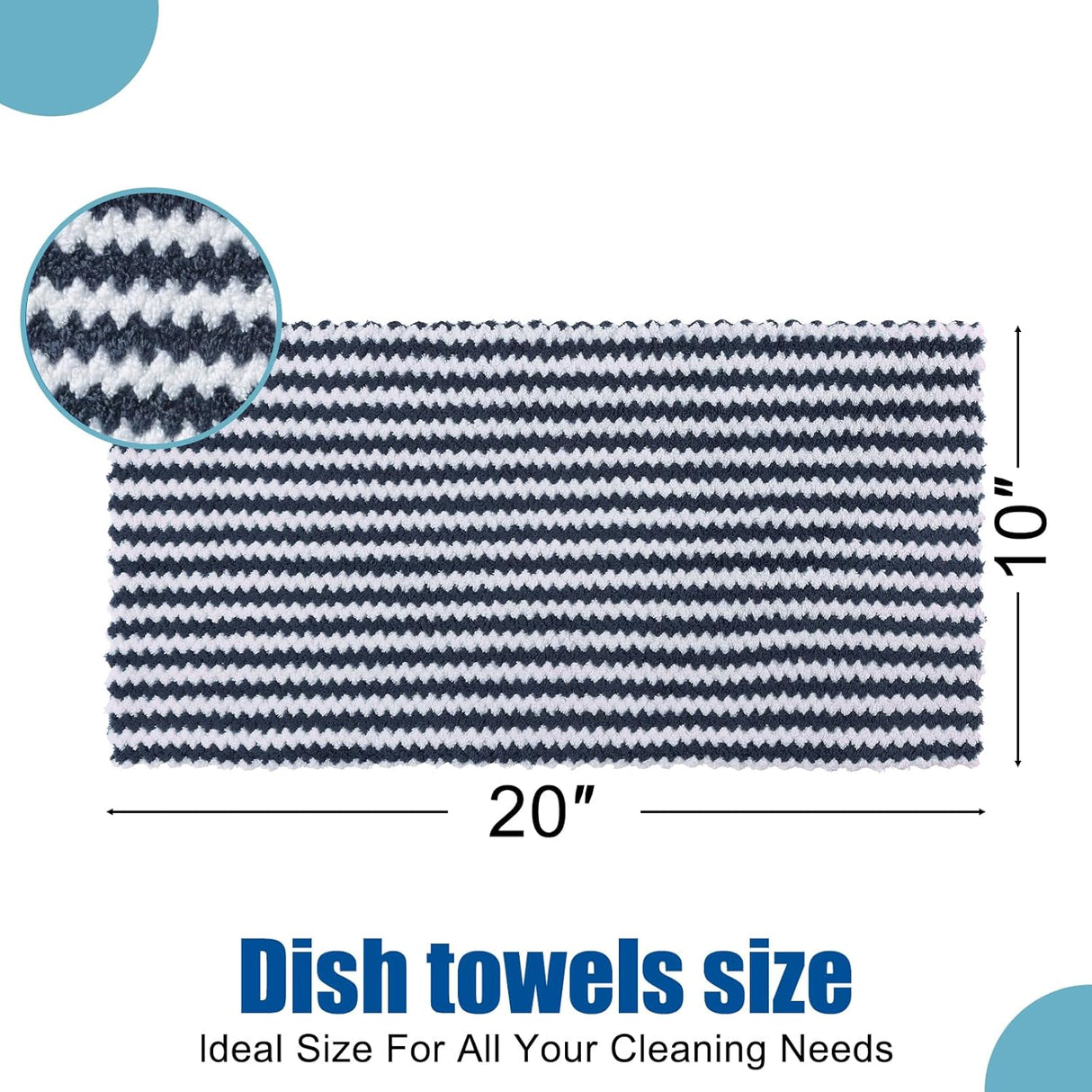 Homaxy 100% Cotton Terry Kitchen Towels(Black, 13 x 28 inches,4 Pack) and Wavy Coral Velvet Kitchen Dish Cloths(Dark Grey, 10 x 20 inches, 12 Pack),Soft and Super Absorbent Dish Towels