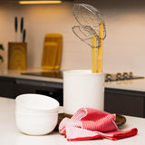 Kitchen Spider Strainer Stainless Steel 5-Inch Wire Basket with Heat-Resistant Bamboo Handle