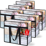 6Pack Clear Blanket Storage Bags, Vinyl Comforter Clothes Storage Closet Organizers and Storage Containers Moving Bags with Reinforced Handle for Bedding, Clothing, Comforters, Pillows, Toys,40L