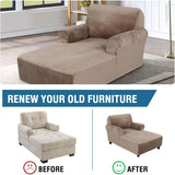 Velvet Chaise Lounge Cover - High Stretch Slipcovers for Living Room, Luxury Velvet Dog Covers, Machine Washable, Taupe