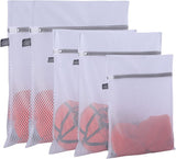 Kimmama Laundry Mesh Wash Bags, Lingerie Bags for Washing Delicates, Mesh Laundry Bags for Washing Machine, White Net, Grey Zipper, 2XL, 2L & 1M