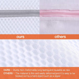Kimmama Laundry Mesh Wash Bags, Lingerie Bags for Washing Delicates, Mesh Laundry Bags for Washing Machine, White Net, Grey Zipper, 2XL, 2L & 1M