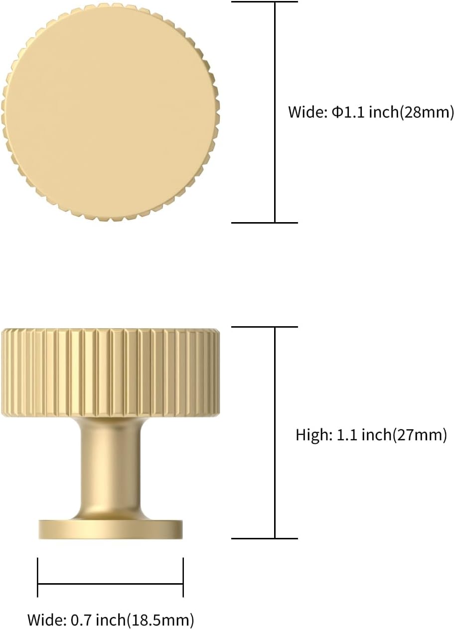 10 Pack Brushed Gold Kitchen Cabinet Knobs Drawer Cabinet Hardware Zinc Knobs for Dresser Drawers