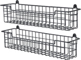 Spice Rack Organizer Wall Mount, Spice Organization Storage Shelf for Cabinet Door, 2 Packs Wall Spice Rack Saving Space for Kitchen, Black