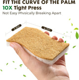 12 Pack Natural Biodegradable Kitchen Non Scratch Sponges,Compostable Plant Based Coconut Cellulose Sponge,Eco Friendly Reusable Dish Scrubber Sponge for Pots, Pans & Household Cleaning