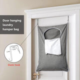 XL Hanging Laundry Hamper, Extra Large Tear-resistance Door Hamper with 2 Types Hooks for Dirty Clothes, Save Bathroom Space Hanging Laundry Bag (36.5x 22 Inch,Grey)