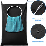 2 Pack XL Hanging Laundry Hamper, Extra Large Tear-Resistant Door Organizer with 2 Hook Types, Space-Saving Laundry Bag (36.5" x 22", Black)