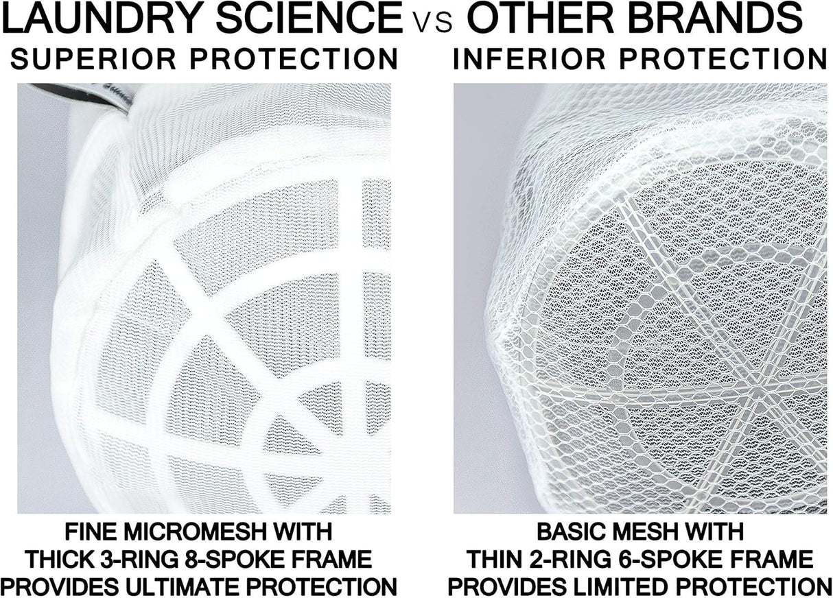 Premium Bra Wash Bag – Set of 3 Mesh Lingerie Laundry Bags for Delicates – Protects Bras, Underwear & Intimates in Washing Machine – Durable Zipper Closure – Regular Size