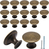 16 Pack Antique Brass Cabinet Knobs, Round Dresser Knobs Kitchen Drawer Knob, Single Hole Cupboard Door Knob Dresser Drawer Pulls Handles