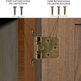 10 Pack (5 Pair) Antique Brass Self Closing Cabinet Hinges for Kitchen Cabinet Door, 1/2" Overlay (Variable) Semi Concealed Kitchen Cabinet Hinges