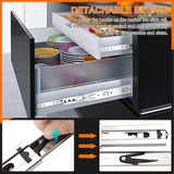 14 inch Drawer Slides 4 Pairs (8pcs) 3 fold Full Extension Side Mount Cabinet Drawer Glides 14" Silver Cabinet Rails for Dresser, Cabinet, Kitchen,Trash Can, Wardrobe 100 LB Capacity