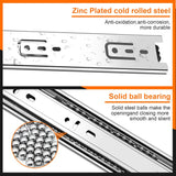 14 inch Drawer Slides 4 Pairs (8pcs) 3 fold Full Extension Side Mount Cabinet Drawer Glides 14" Silver Cabinet Rails for Dresser, Cabinet, Kitchen,Trash Can, Wardrobe 100 LB Capacity