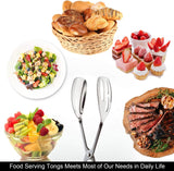 2-PACK Serving Tongs for Cooking Buffet Party Catering, Thickening Food Serving Cake Bread Kitchen Salad Tongs, Stainless Steel